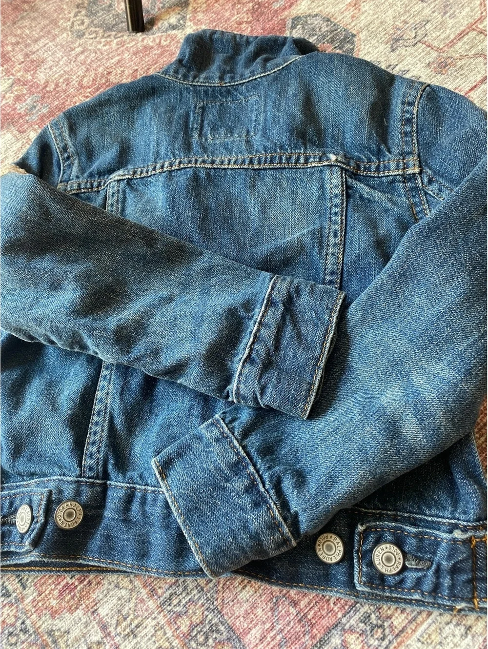 Ralph Lauren Polo Toddler Kids Jean Jacket USA Flag patch